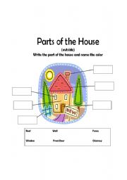 English Worksheet: Parts of the House