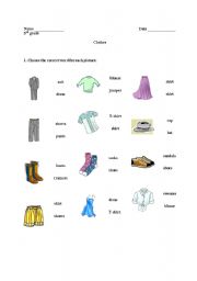 English Worksheet: Clothes