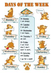DAYS OF THE WEEK! - CLASSROOM POSTER FOR KIDS