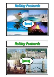 English Worksheet: Holiday Postcards Pair Work 3/5