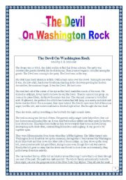 English Worksheet: The devil on Washington Rock (Full-scale PROJECT) (Reading comprehension & writing + discussion) (11 pages)