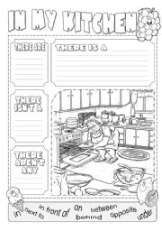 English Worksheet: In my kitchen there is ...