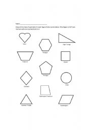 English worksheet: symmetry shape worksheet