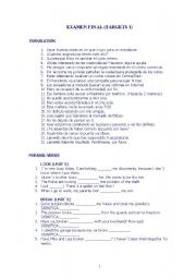 English worksheet: VOCABULARY AND GRAMMAR REVIEW OF TARGET EDITION
