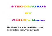 English worksheet: My Own book about stegosauraus