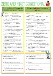 zero and first conditional esl worksheet by julita26