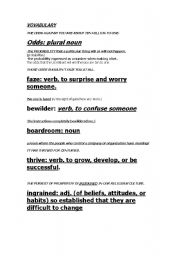 English worksheet: vocabulary