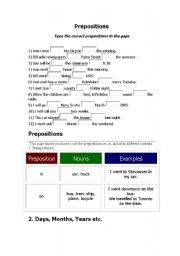 English Worksheet: Preposition