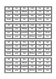 English Worksheet: adjective dominoes