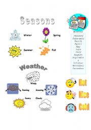 English Worksheet: Seasons vocab