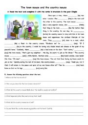 English Worksheet: the city mouse and the country mouse