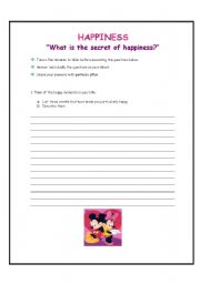 English worksheet: Happiness