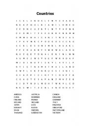 Countries wordsearch - ESL worksheet by yeuchina