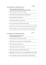 English worksheet: If you moved to another country