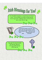 English Worksheet: Irish Blessings for You