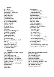 English Worksheet: useful expressions - opinion/agreement...