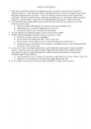 English Worksheet: Discussion about sacrifices