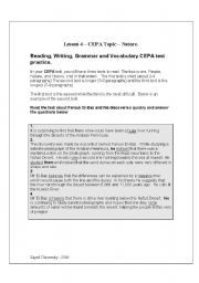 English worksheet: Nature