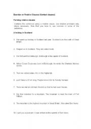 English worksheet: Relative clauses