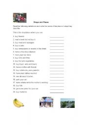 English worksheet: Shops and places