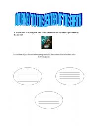 English worksheet: Journey to the center of the earth