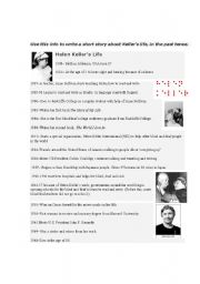 English Worksheet: Helen Kellers Life- Timeline