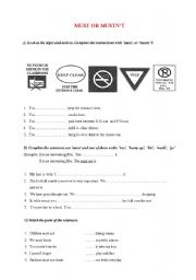 English Worksheet: mut or have to