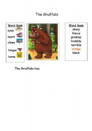 English Worksheet: Describing the Gruffalo