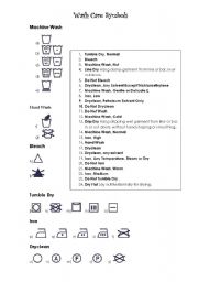 English worksheets: Wash care symbols