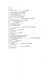 English Worksheet: what are u doing present continuous dialogue