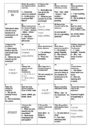 English Worksheet: Present Simple and Continuous Board Game