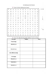 English worksheet: wordsearch plurals