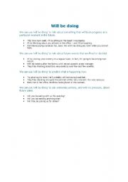 English worksheet: Using will 