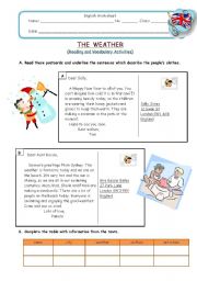 The Weather - reading and vocabulary activities