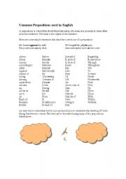 English worksheet: Prepositions Guide