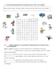English Worksheet: PUZZLE - JOBS