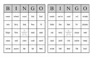 English worksheet: Pronunciation Bingo:  V-F-W