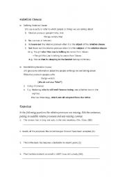 English Worksheet: relative clause