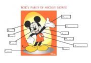 English Worksheet: Body parts of Mickey Mouse
