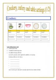 Crockery, cutlery, table settings part 1 (of 2) (this part 3 pages)