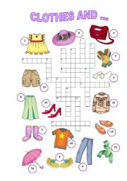 Clothes and ... (3/3) (easy) - ESL worksheet by silvanija