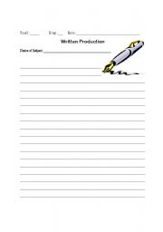 English Worksheet: Written production blank