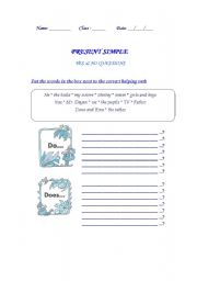 English worksheet: Forming Yes&No questions in the Present simple