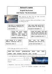 The Day After Tomorrow worksheets