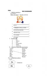 English worksheet: TEST FOR BEGINNERS