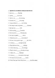 English Worksheet: Preposition