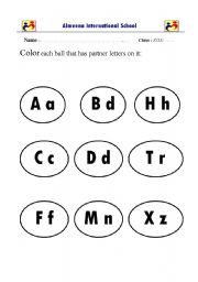 English worksheet: capital and small letter