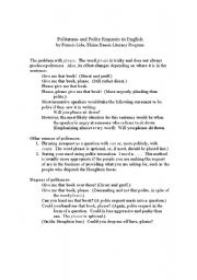 English worksheet: polite words