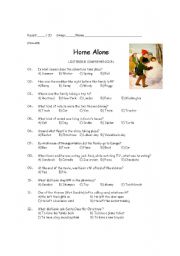 English Worksheet: Home Alone film comprehension