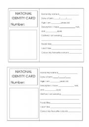 English Worksheet: Identity Cards